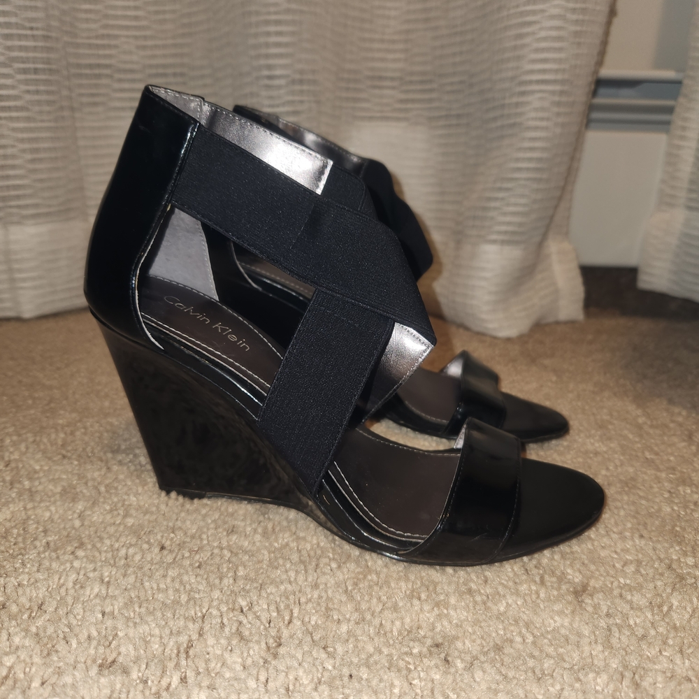 Calvin Klein Black Wedges